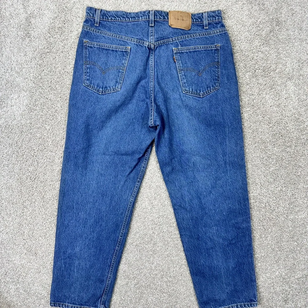 Levi's Jeans Mens 40x30 550 Relaxed Fit Blue Orange Tab Tapered Leg EUC